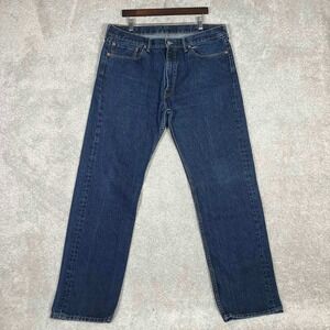 Levi's 505 Regular Fit Straight Leg Jeans Mens 38x34 Dark Wash Blue
